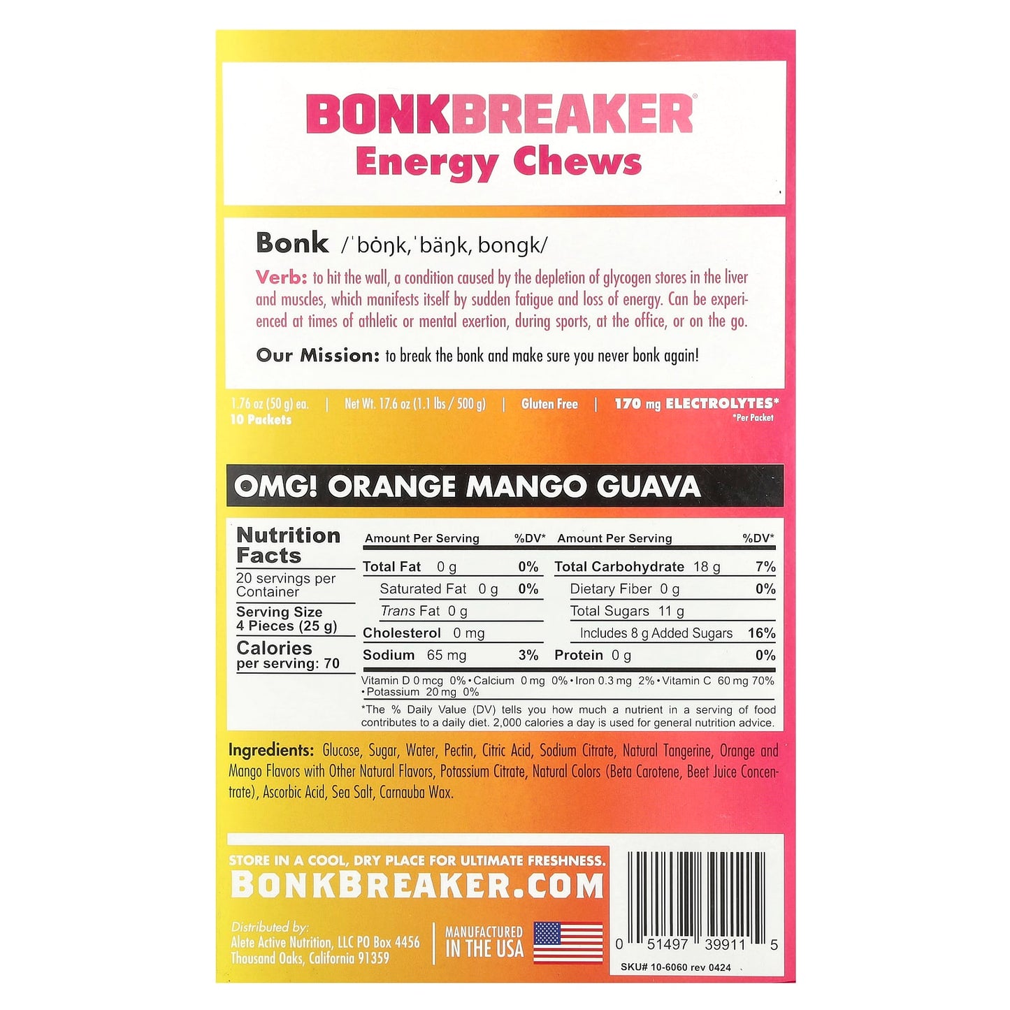 Bonk Breaker - Energy Chews - Orange Mango Guava